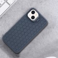 For iPhone 14 Honeycomb Radiating Lens Holder TPU Phone Case(Blue)