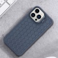 For iPhone 14 Pro Max Honeycomb Radiating Lens Holder TPU Phone Case(Blue)