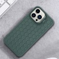 For iPhone 13 Pro Max Honeycomb Radiating Lens Holder TPU Phone Case(Green)
