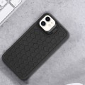 For iPhone 12 Honeycomb Radiating Lens Holder TPU Phone Case(Black)
