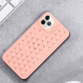 For iPhone 12 Pro Max Honeycomb Radiating Lens Holder TPU Phone Case(Pink)