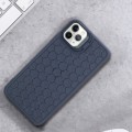 For iPhone 12 Pro Max Honeycomb Radiating Lens Holder TPU Phone Case(Blue)
