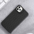 For iPhone 12 Pro Honeycomb Radiating Lens Holder TPU Phone Case(Black)