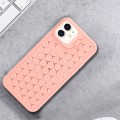 For iPhone 11 Honeycomb Radiating Lens Holder TPU Phone Case(Pink)