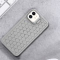 For iPhone 11 Honeycomb Radiating Lens Holder TPU Phone Case(Grey)