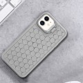 For iPhone 11 Honeycomb Radiating Holder TPU Phone Case with Lanyard(Grey)