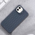 For iPhone 11 Honeycomb Radiating Holder TPU Phone Case with Lanyard(Blue)