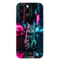 For iPhone 15 Pro Max Colorful Painting Pattern TPU Phone Case(Traffic Light Cat)