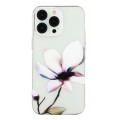 For iPhone 15 Pro Max Colorful Painting Pattern TPU Phone Case(White Flowers)