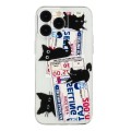 For iPhone 15 Pro Colorful Painting Pattern TPU Phone Case(Black Cat)