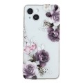 For iPhone 15 Plus Colorful Painting Pattern TPU Phone Case(Peony)