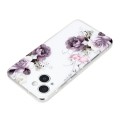For iPhone 15 Plus Colorful Painting Pattern TPU Phone Case(Peony)