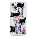 For iPhone 15 Plus Colorful Painting Pattern TPU Phone Case(Black Cat)