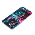 For iPhone 15 Colorful Painting Pattern TPU Phone Case(Traffic Light Cat)