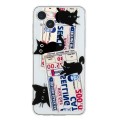 For iPhone 14 Plus Colorful Painting Pattern TPU Phone Case(Black Cat)