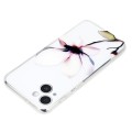 For iPhone 14 Plus Colorful Painting Pattern TPU Phone Case(White Flowers)