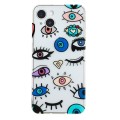 For iPhone 14 Plus Colorful Painting Pattern TPU Phone Case(Eye Monster)