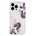 For iPhone 14 Pro Colorful Painting Pattern TPU Phone Case(Peony)