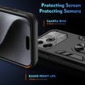 For Tecno Pova 6 Pro Shockproof Metal Ring Holder Phone Case(Black)