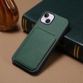 For iPhone 14 Plus D04 Calf Texture Dual Card Slot Holder Phone Case(Green)