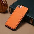 For iPhone 7 / 8 / SE 2022 D04 Calf Texture Dual Card Slot Holder Phone Case(Orange)