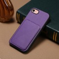 For iPhone 7 / 8 / SE 2022 D04 Calf Texture Dual Card Slot Holder Phone Case(Purple)