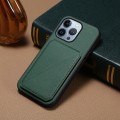 For iPhone 13 Pro D04 Calf Texture Dual Card Slot Holder Phone Case(Green)