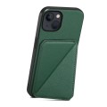 For iPhone 13 D04 Calf Texture Dual Card Slot Holder Phone Case(Green)