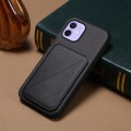 For iPhone 12 D04 Calf Texture Dual Card Slot Holder Phone Case(Black)