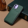 For iPhone 12 D04 Calf Texture Dual Card Slot Holder Phone Case(Green)