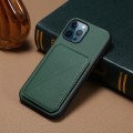 For iPhone 12 Pro D04 Calf Texture Dual Card Slot Holder Phone Case(Green)