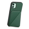 For iPhone 11 D04 Calf Texture Dual Card Slot Holder Phone Case(Green)