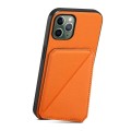For iPhone 11 Pro D04 Calf Texture Dual Card Slot Holder Phone Case(Orange)