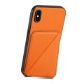 For iPhone XS Max D04 Calf Texture Dual Card Slot Holder Phone Case(Orange)