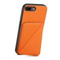 For iPhone 7 Plus / 8 Plus D04 Calf Texture Dual Card Slot Holder Phone Case(Orange)