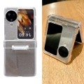For OPPO Find N3 Flip Skin Feel PC Flash Paper Shockproof Phone Case(Black Silver Gradient)
