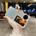 For OPPO Find N3 Flip Skin Feel PC Flash Paper Shockproof Phone Case(Blue Silver Gradient)