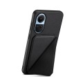 For OPPO Reno10 5G/Reno10 Pro 5G Global D04 Calf Texture Dual Card Slot Holder Phone Case(Black)