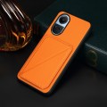 For OPPO Reno10 5G/Reno10 Pro 5G Global D04 Calf Texture Dual Card Slot Holder Phone Case(Orange)