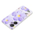 For Xiaomi Redmi 13C 4G Colorful Painting Pattern TPU Phone Case(Purple Flowers)