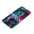 For Xiaomi Redmi 13C 4G Colorful Painting Pattern TPU Phone Case(Traffic Light Cat)