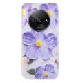 For Xiaomi Redmi A3 Colorful Painting Pattern TPU Phone Case(Purple Flowers)