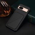 For Google Pixel 8a D04 Calf Texture Dual Card Slot Holder Phone Case(Black)