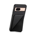 For Google Pixel 8a D04 Calf Texture Dual Card Slot Holder Phone Case(Black)