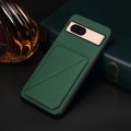 For Google Pixel 8a D04 Calf Texture Dual Card Slot Holder Phone Case(Green)