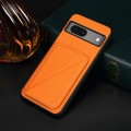 For Google Pixel 7 D04 Calf Texture Dual Card Slot Holder Phone Case(Orange)