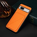 For Google Pixel 7a D04 Calf Texture Dual Card Slot Holder Phone Case(Orange)