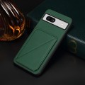 For Google Pixel 7a D04 Calf Texture Dual Card Slot Holder Phone Case(Green)