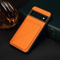 For Google Pixel 6 Pro D04 Calf Texture Dual Card Slot Holder Phone Case(Orange)