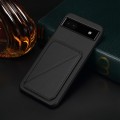 For Google Pixel 6a D04 Calf Texture Dual Card Slot Holder Phone Case(Black)